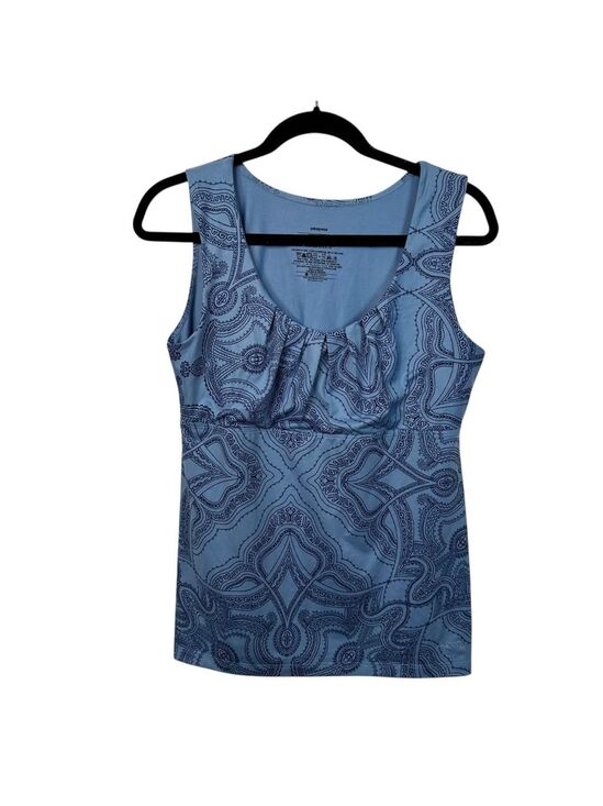 Patagonia Tops - Patagonia Bandha Top Raja Railroad Blue Yoga Tank Shelf Bra Paisley Large